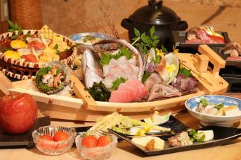 【歓送迎会に】鮮魚の舟盛りに黒毛和牛を1度に「磯次郎豪華堪能コース」全8品 料理のみ 8,000円