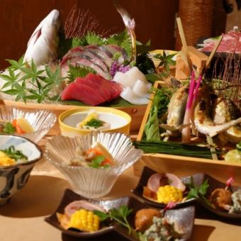 ◆各種宴会に◆旬”鮎塩焼き&海鮮舟盛り「夏満喫コース」　料理のみ　全7品　5,000円