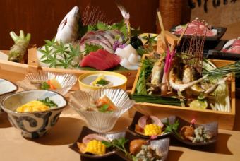◆各種宴会に◆旬”鮎塩焼き&海鮮舟盛り「夏満喫コース」　料理のみ　全7品　5,000円