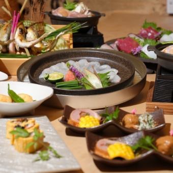 夏の味覚　鮎塩焼き&名古屋コーチンすき焼きなどなど「磯次郎満喫コース」全8品料理のみ 6,000円