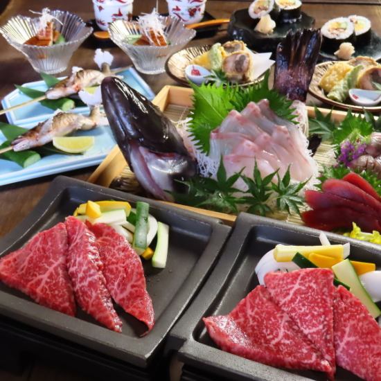 魚や肉など、こだわりの新鮮食材のお料理をゆったり和個室で☆