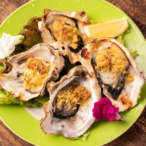 Grilled oyster garlic butter sea urchin