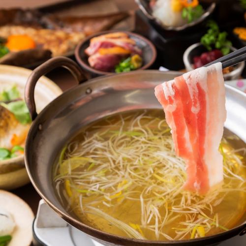 Pork and green onion shabu-shabu (fish broth) 1 serving