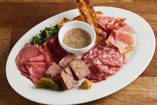 Assorted aged wagyu beef charcuterie