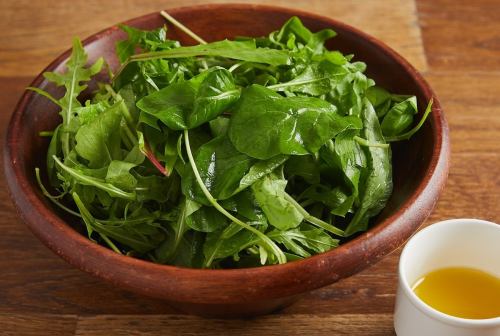 유기농 아기 잎의 녹색 샐러드