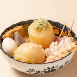 Assortment of 5 types of oden in chicken broth
