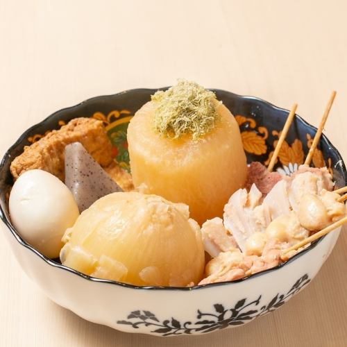 Assortment of 5 types of oden in chicken broth