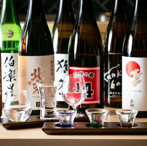 A sake tasting set of our proud sakes