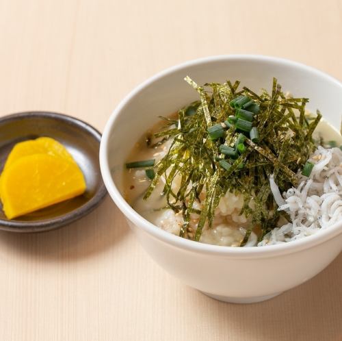 Chicken soup, oden soup, chazuke, plum or mustard greens