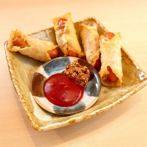 Fried Vienna sausage and cheese