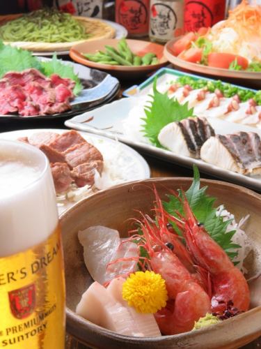 [《肉》&《鱼》120分钟[无限畅饮]高级啤酒计划6,500日元