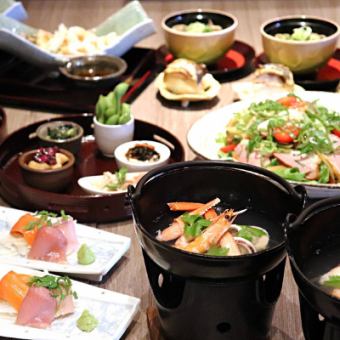 [Meal Plan C] A luxurious six-course meal including sashimi, steak, and grilled salted mackerel sushi to finish off the meal <All-you-can-drink included>