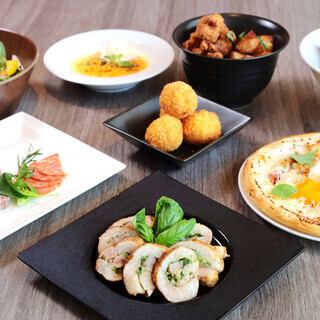 色彩繽紛的義大利餐廳晚餐套餐