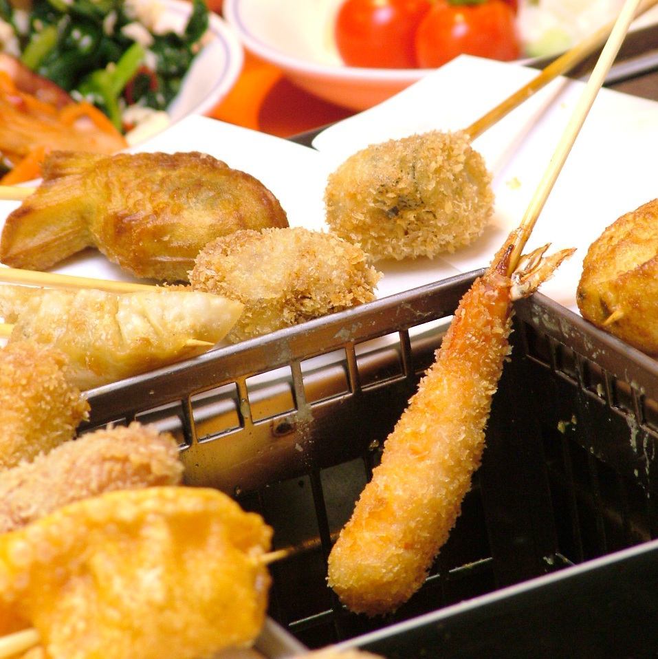 30 kinds of deep-fried skewers, salad, dessert, all-you-can-eat, all-you-can-drink ¥3,780
