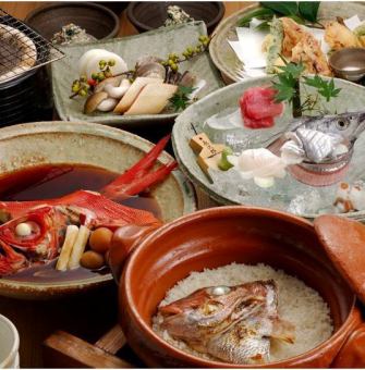 ≪All-you-can-drink lunch included≫ Sea bream rice course [Shunsen] All-you-can-drink included 8 dishes total 9,350 yen