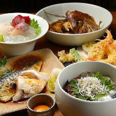 《ランチ限定》造り、煮付け、天ぷらも豪華なランチ！銀平御膳 全7品2750円