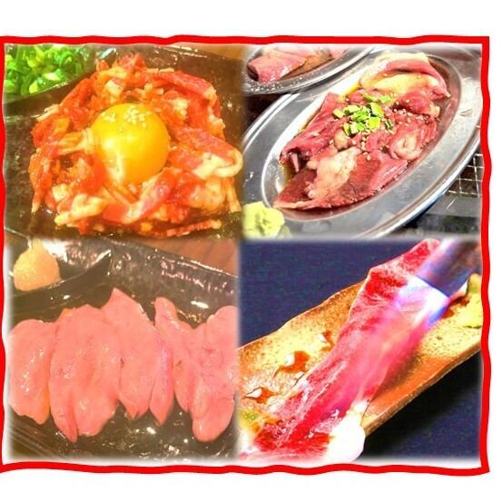 牛刺し、肉刺し、肉寿司、一品物、サラダ、焼き物、揚げ物、デザート、どれを選ぼうか目移りしてしまうラインナップでご用意しております！全部がイチオシ！何を食べても美味しい自身があります！