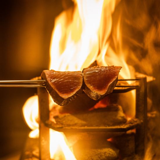 囲炉裏の炭火で焼き上げる逸品と鮮魚が楽しめるコース5500円～