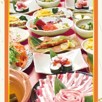 【満足コース】海鮮のっけ寿司やデザートまでボリューム◎2時間飲み放題付き全8品4500円(税込)