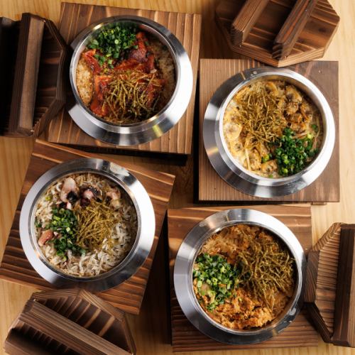 種類豊富な名物の釜飯！