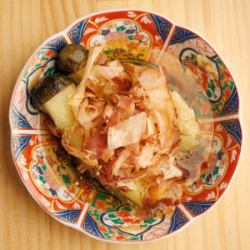 烤茄子，用日式高汤腌制