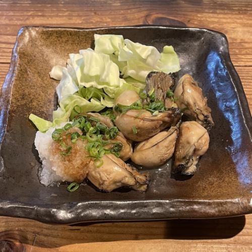 牡蠣の鉄板焼き(おろしポン酢)
