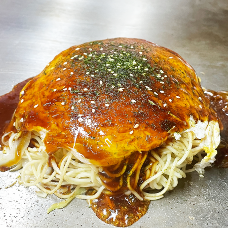 広島流お好み焼き(イカ天入り)