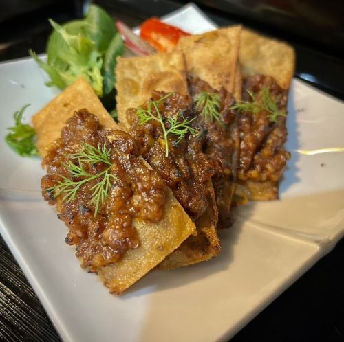 名物　焼きみそ　そば板添え