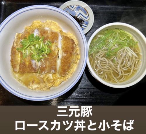 Sangen pork loin cutlet bowl and small soba noodles