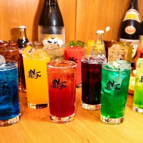 インパクト抜群！虹色サワー♪