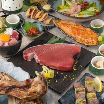 圧巻！本マグロ断面刺し×海鮮ちらし《ご堪能コース》全8品3H飲み放題付き◎通常6000円⇒5000円