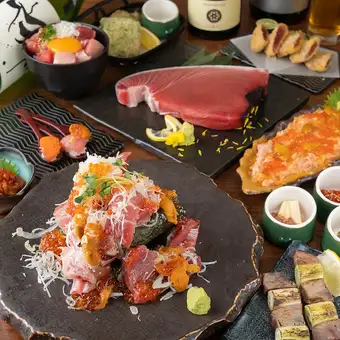 【3H飲放付き】!一番人気!鮪×信玄鶏×ハラモ焼き『伊勢屋コース』全8品通常5500円⇒4500円