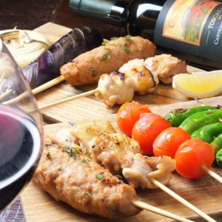 [Medium body course] 8 dishes including our signature skewers + 120 minutes of all-you-can-drink 3500 yen → 3000 yen