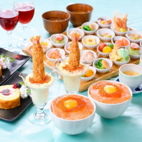 [Featured on TV!] Rare cutlet/jumbo fried shrimp! Salmon & shrimp [top] all-you-can-eat for 100 minutes! 3,880 yen