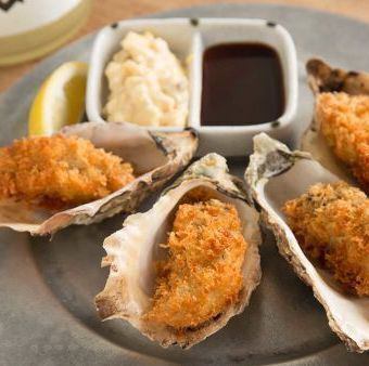牡蠣フライ　いぶりがっこタルタル