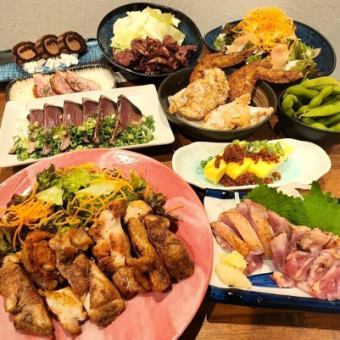 新年会に♪若鶏の唐揚げや鶏肉の白湯煮込みなど全8品◆2時間飲み放題付4000円