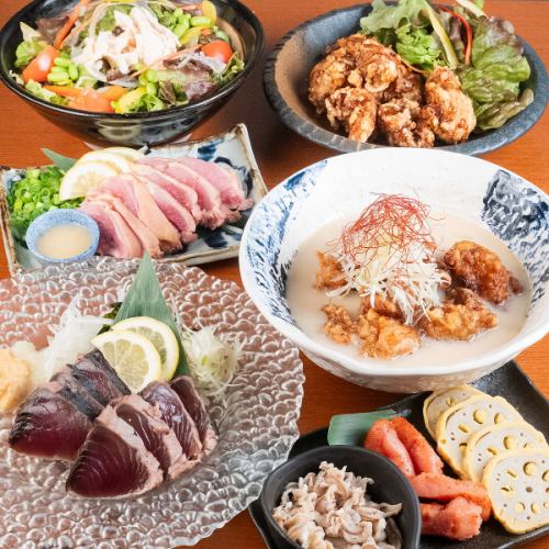 《月～木祝日3h/金土祝前2h飲み放題付！》若鶏の唐揚げや鶏肉の白湯煮込み等全8品◆4000円