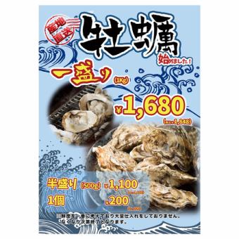 牡蠣小屋ななちゃん《冬季限定・漁師直送》豊前一粒牡蠣1Kg 『1,680円(税込み1,848円)』