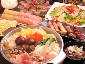 【特选马肉刺身和天草大王鸡火锅套餐】2小时畅饮：6000日元（含税）