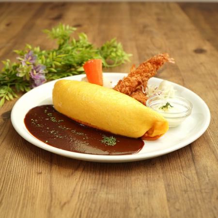 オムライス＆エビフライ