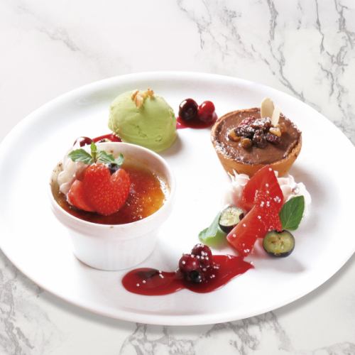 バレンタイン 特別スイーツ！「クリームブリュレプレート」（1/13~2/14まで！）