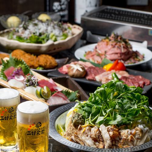 4,500 yen course with 8 dishes and 90 minutes of all-you-can-drink to enjoy hot pot