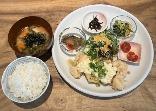 Chicken Nanban set meal with homemade tartar sauce