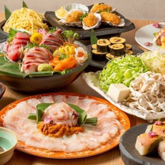 期間限定！桜鯛のうにしゃぶコース！（全9品・飲み放題付・税込8,000円）