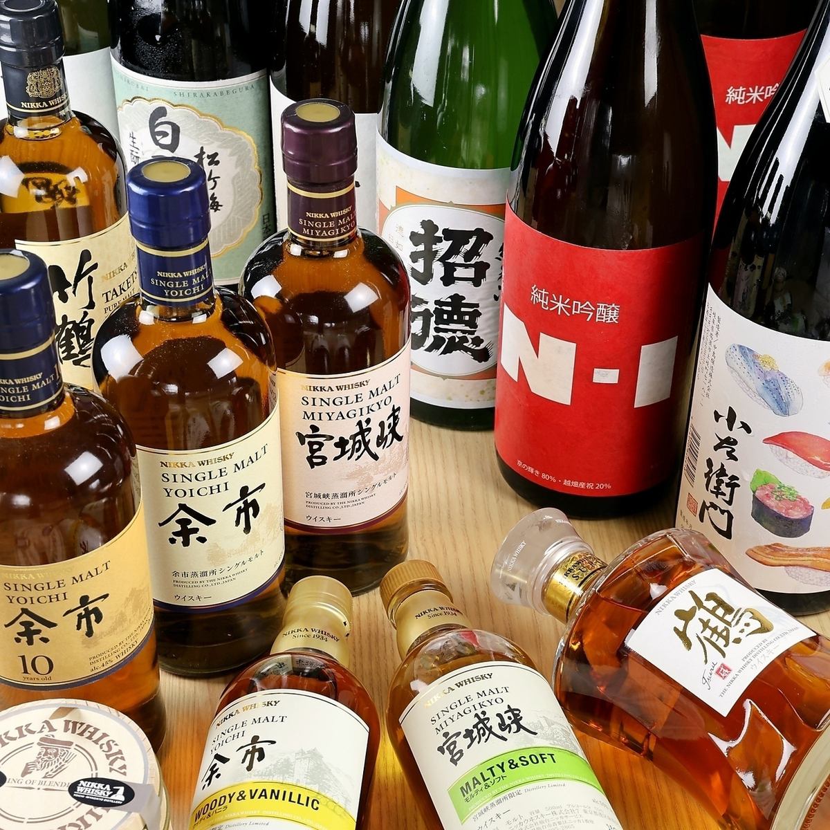 上質な寿司と地酒を味わえる落ち着いた空間