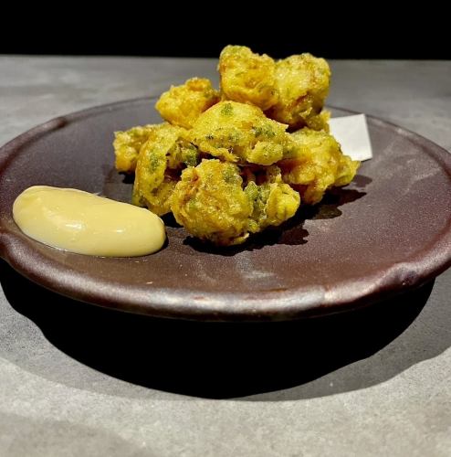 Fried princess scallops