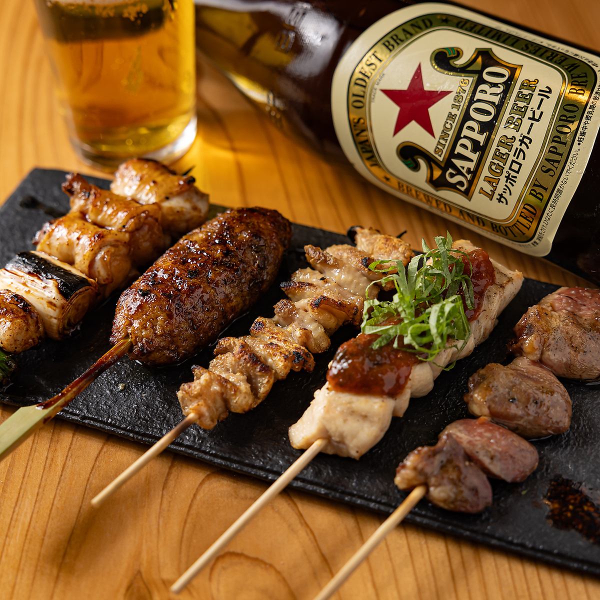 一本一本丁寧に焼き上げる焼き鳥！