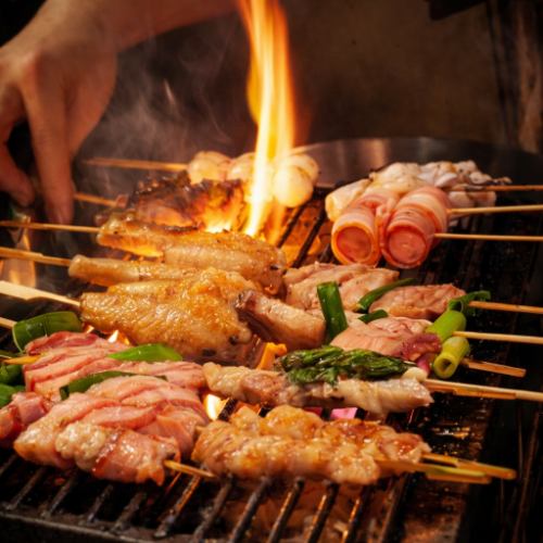 備長炭で焼く！絶品串焼き