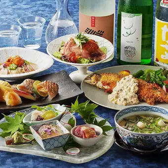 8月 和奏懐石 (6種類の日本酒付き) お一人様 12,000円