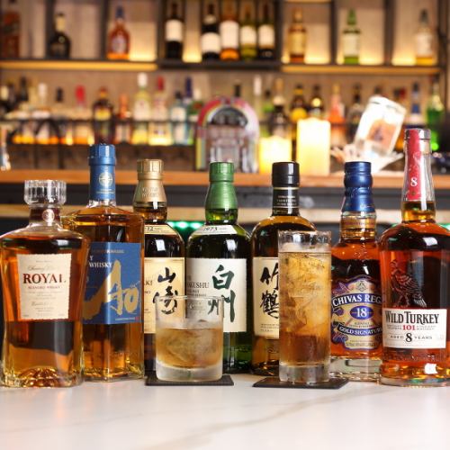 【各種アルコール】生ビールはもちろん、ウィスキーは山崎12年や白州もご提供。期間限定ドリンクも！